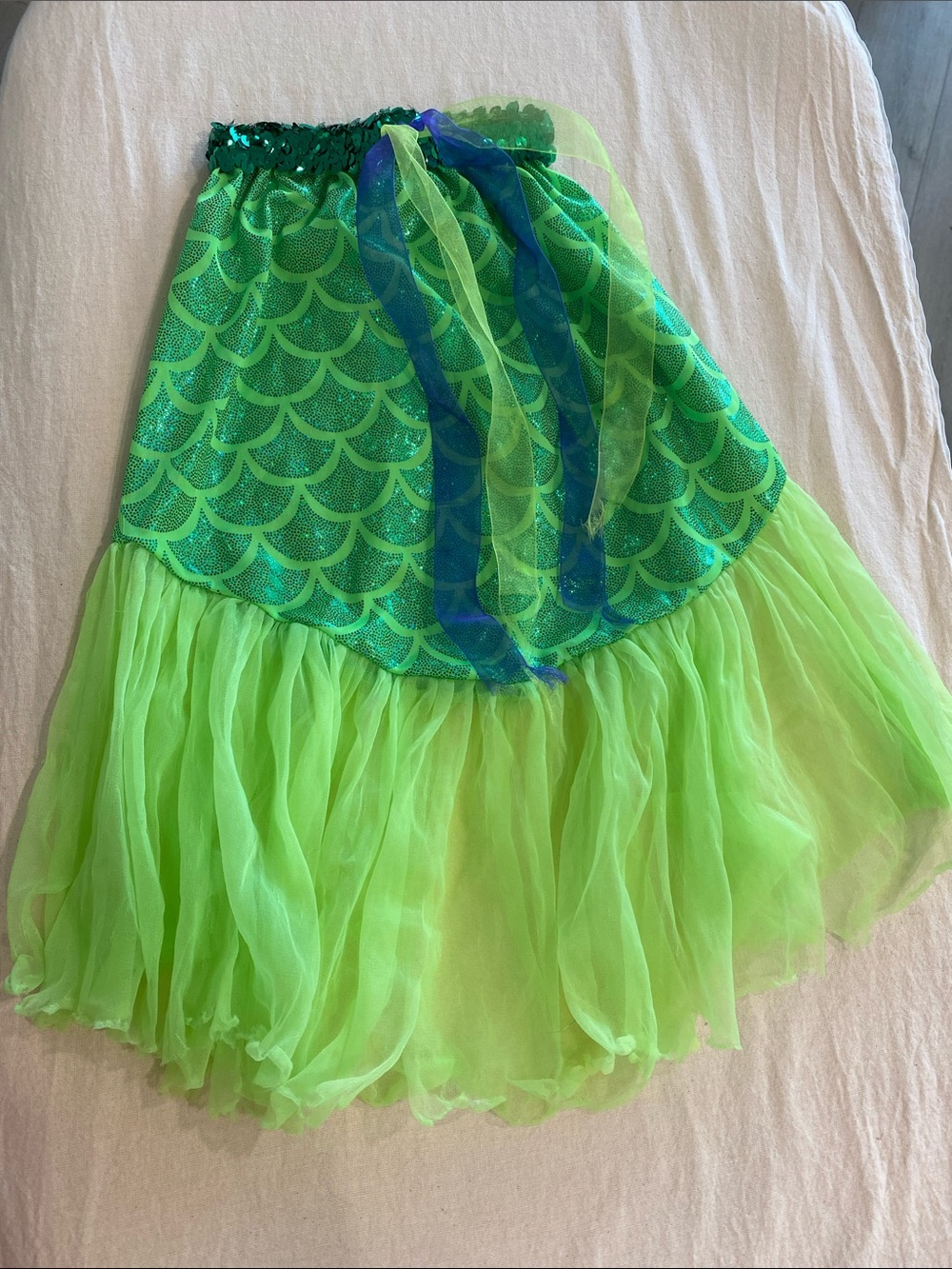 Girls toddler Green Mermaid Tulle Skirt Dress - Halloween